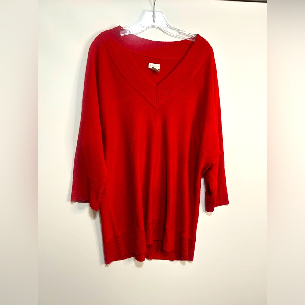Jaclyn Smith bright red sweater, loose fit, size extra large